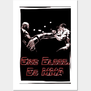 Fasbytes motivation MMA UFC inspired 'Give Blood, Do MMA' black slogan p1 Posters and Art